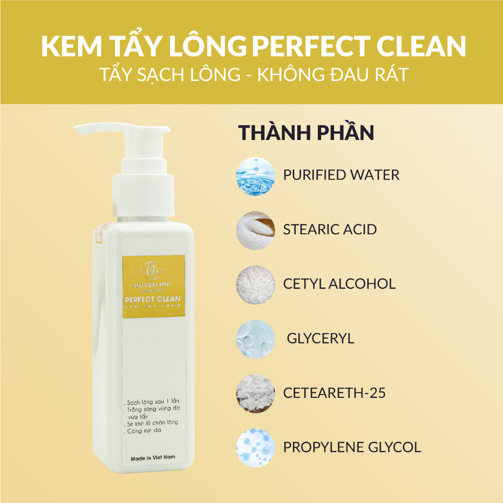 Kem tẩy lông vùng kín bikini nách chân tay Huyền Phi 120ml
