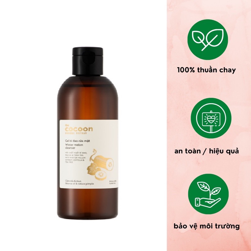 Gel Rửa Mặt Bí Đao Làm Sạch Sâu Giảm Dầu Mụn Cocoon Winter Melon Cleanser