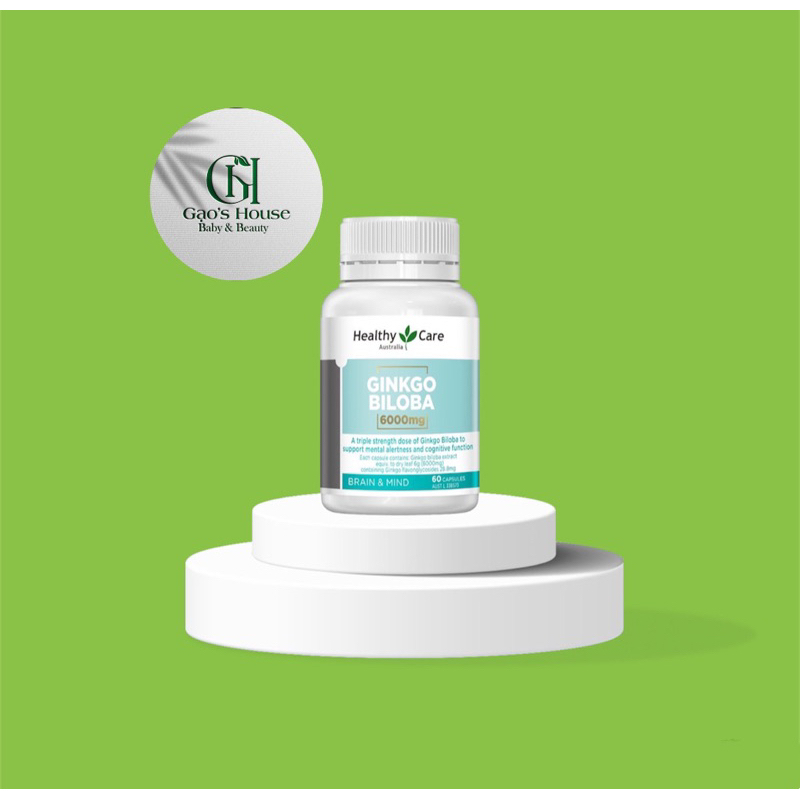 Viên uống bổ não Healthy Care Ginkgo Biloba 6000mg hộp 60 viên