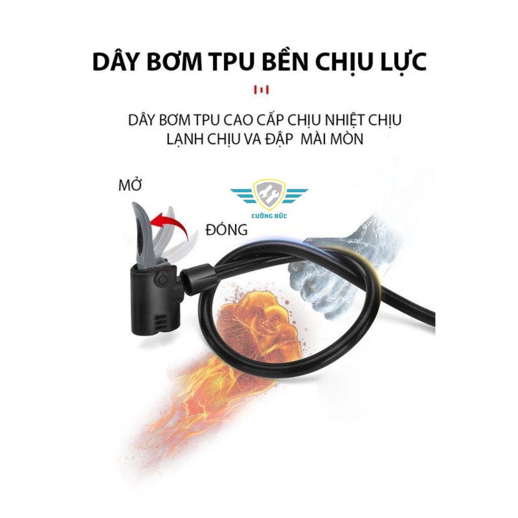 Bơm xe đạp xe máy KAPUSI có đồng hồ đo áp suất, Ống bơm xe đạp xe máy KAPUSI NHẬT BẢN