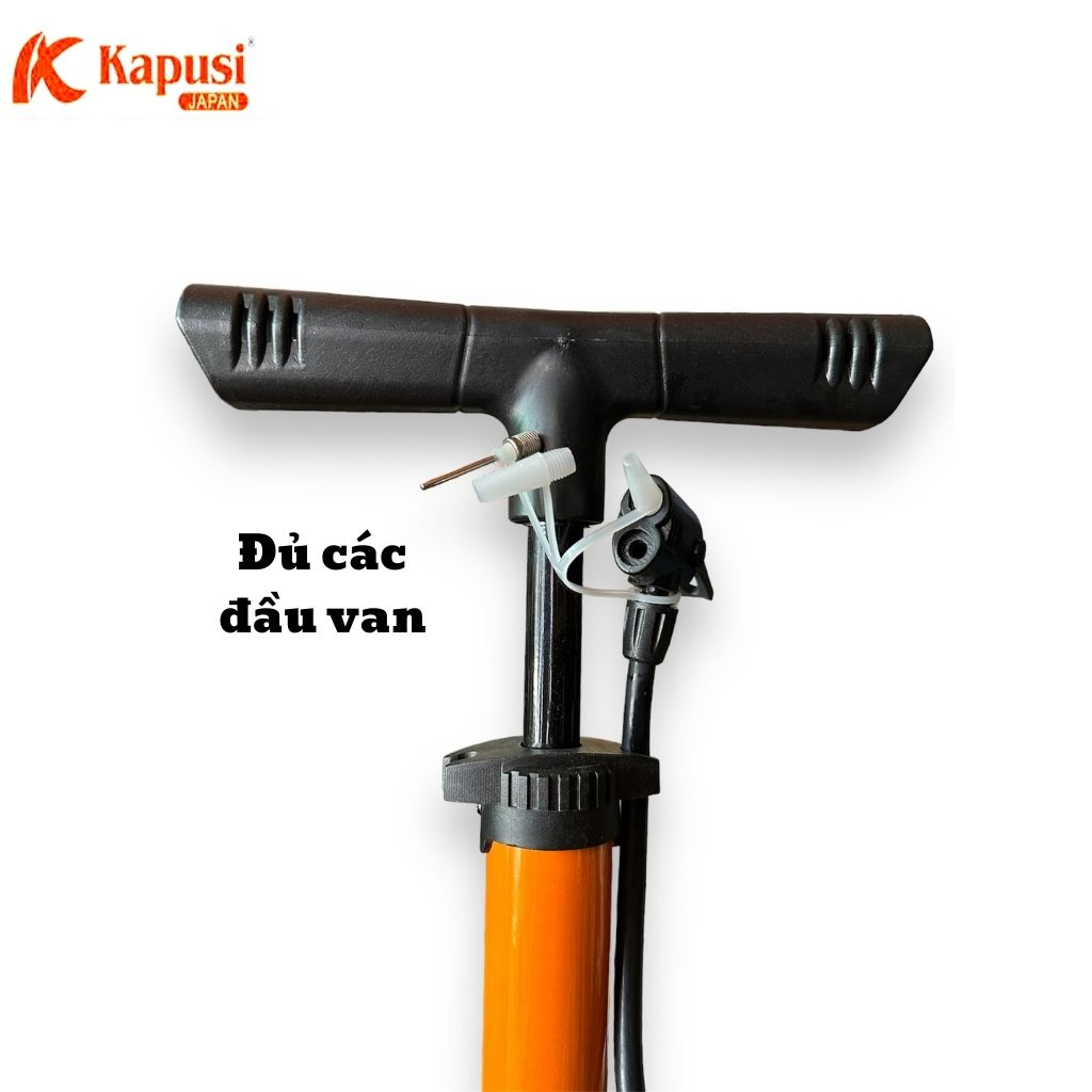 Bơm xe đạp xe máy KAPUSI có đồng hồ đo áp suất, Ống bơm xe đạp xe máy KAPUSI NHẬT BẢN