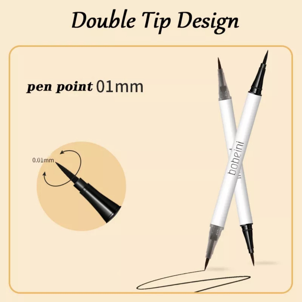 Bút Kẻ Mắt Hai Đầu BOBEINI Màu Đen,Nâu Sáng Da Chống Nước Lâu Trôi Mau Khô Mã 01