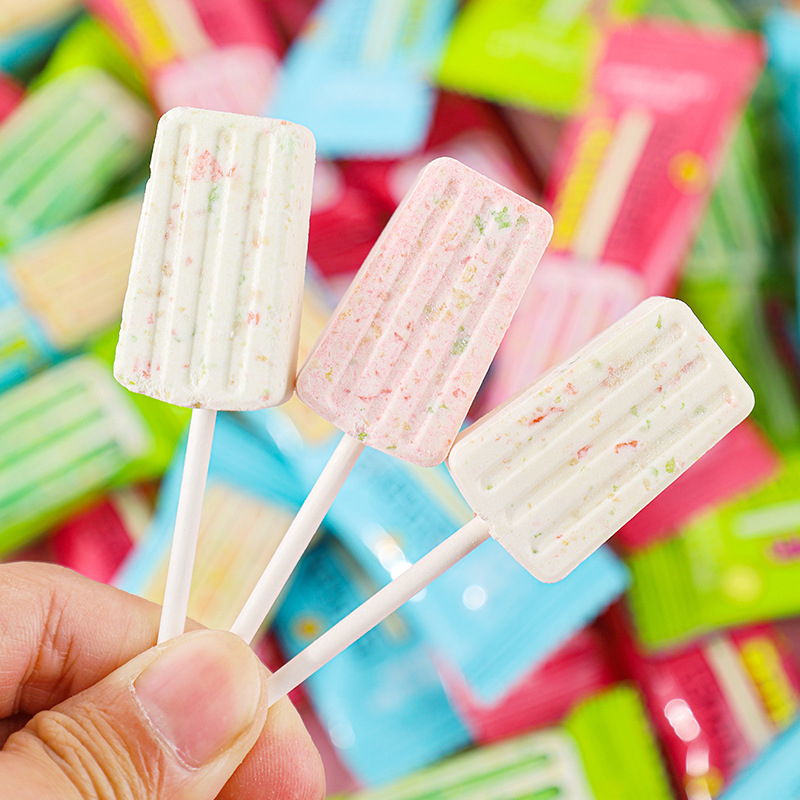 100g Kẹo mút trái cây hình cây kem/ kẹo mút nổ trái cây thơm ngon hương vị tuổi thơ hương vị siêu nghiền