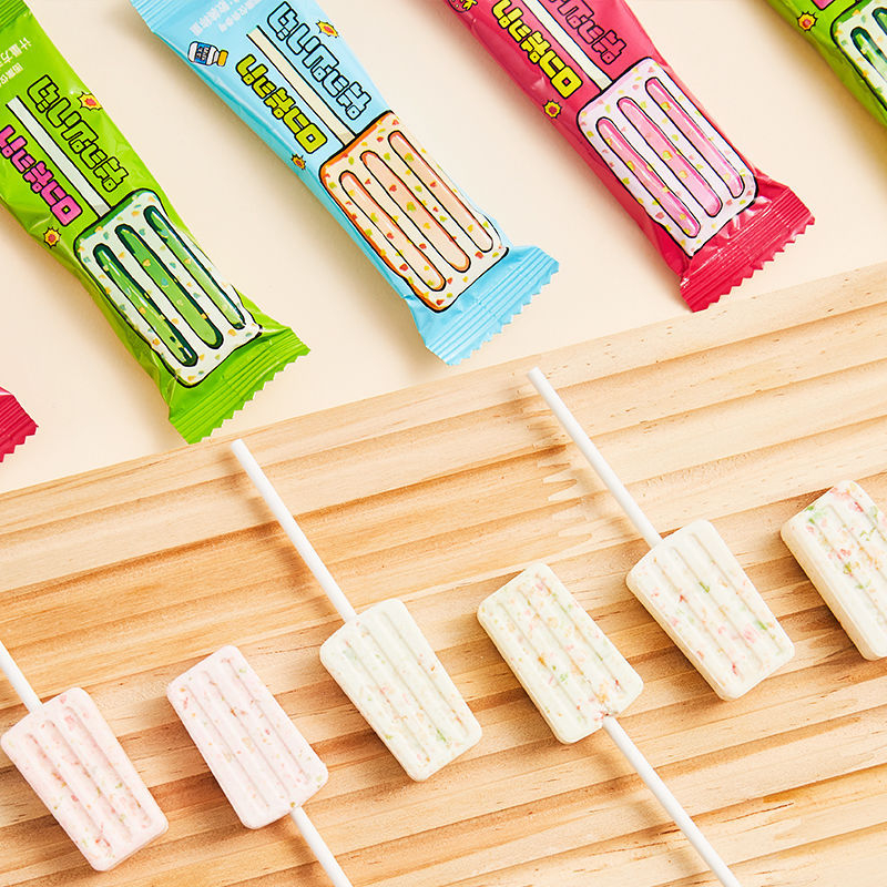 100g Kẹo mút trái cây hình cây kem/ kẹo mút nổ trái cây thơm ngon hương vị tuổi thơ hương vị siêu nghiền