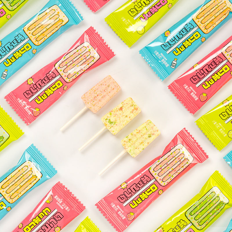 100g Kẹo mút trái cây hình cây kem/ kẹo mút nổ trái cây thơm ngon hương vị tuổi thơ hương vị siêu nghiền