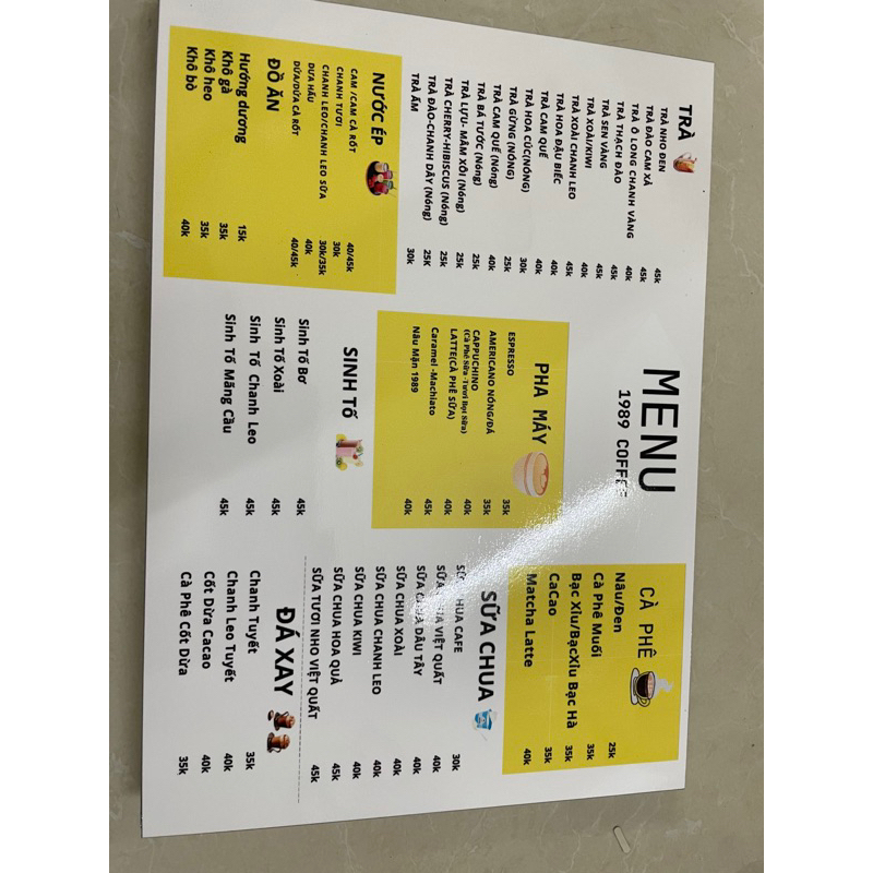 Menu Fomex Theo Yêu Cầu