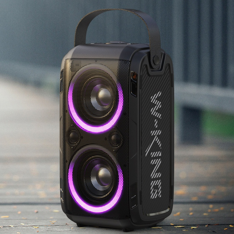 Loa Bluetooth Karaoke công suất lớn W-King T9/T9I , kèm 1 mic/2 Mic, Loa Karaoke gia đình di động có đèn LED âm thanh