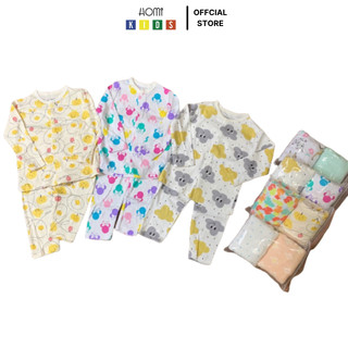 Bộ Pizama Dài Tay Cho Bé Phối Cúc Trước Hàng Xuất Chất In Cao Cấp, Không Xỉn Màu HM172 - HOMI KIDS