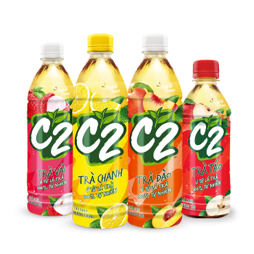 Nước Trà xanh C2 vị táo / chanh 355ml  x  6 chai
