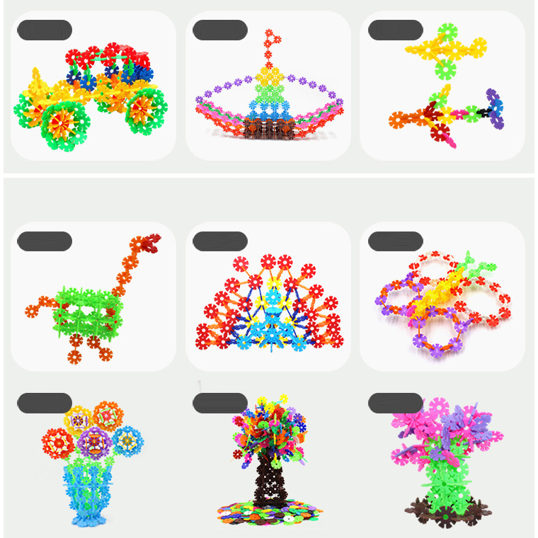 Đồ chơi xếp hình bông hoa tuyết có chữ và số cho bé, bộ lắp ráp hoa tuyết giúp phát triển trí thông minh