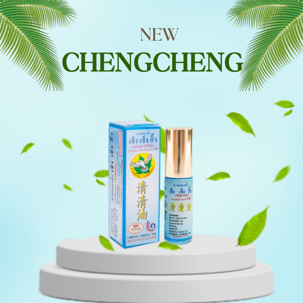 Dầu gió lăn Cheng Cheng Thái lan Xanh 5ml giảm đau say tàu hiệu quả