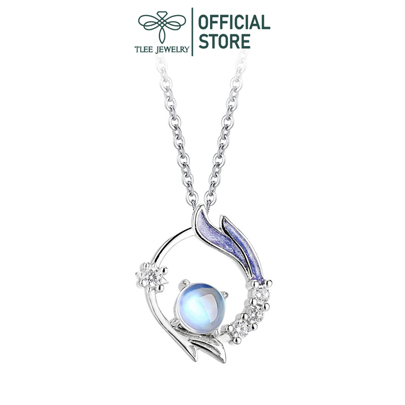 Dây chuyền bạc nữ TLEE đuôi cáo mặt đá moon nữ tính TleeJewelry D0262