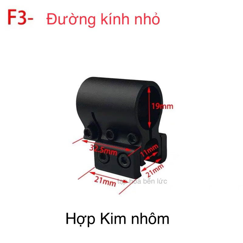 Giá đỡ kẹp đèn pin đèn lazer kim loại ray 20-21mm