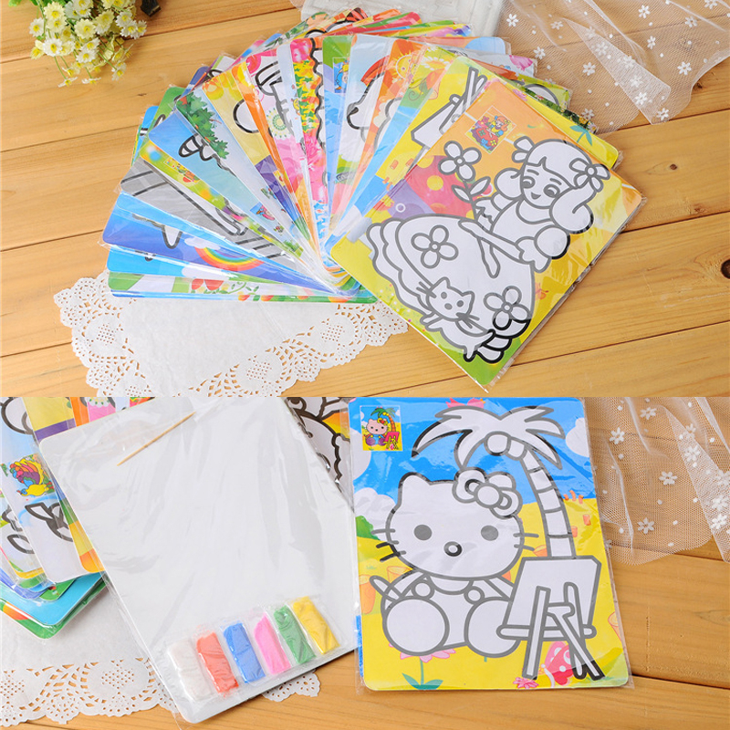 Tranh cát có sẵn cát cho bé tập tô mầu, mẫu mã đa dạng nhiều hình cho bé trai và bé gái thỏa sức sáng tạo