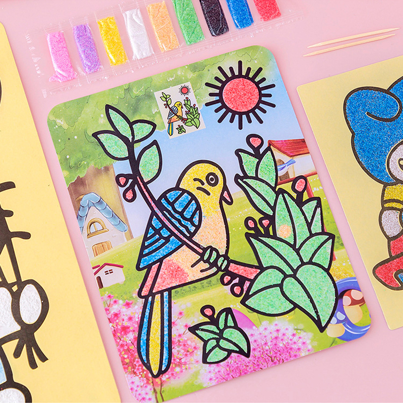 Tranh cát có sẵn cát cho bé tập tô mầu, mẫu mã đa dạng nhiều hình cho bé trai và bé gái thỏa sức sáng tạo