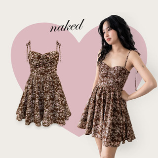 Váy hai dây voan nhúm ngực naked by v - nadine dress
