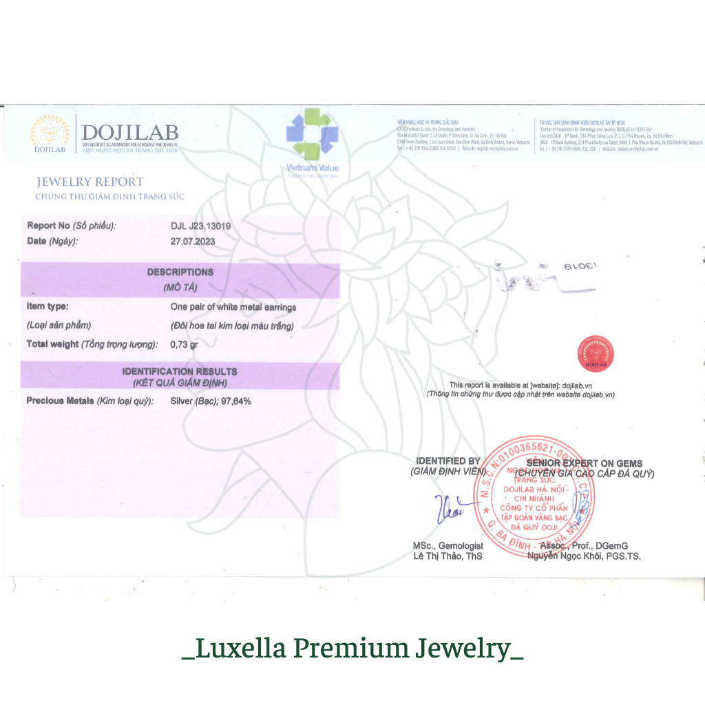 Khuyên tai bạc nữ LUXELLA JEWELRY hình xoắn dạng lò xo cá tính nhiều size Lux051