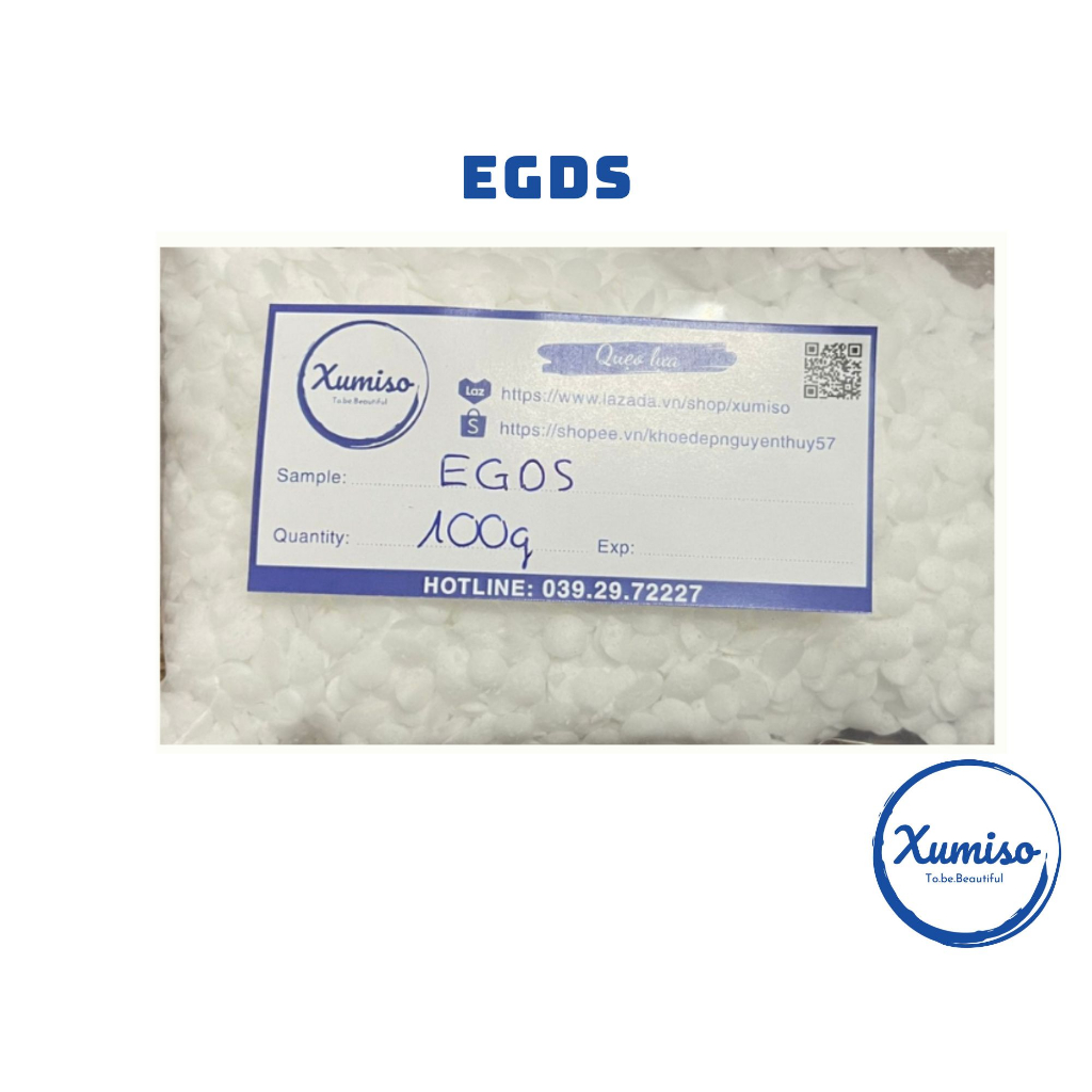EGDS - Ethylene Glycol Distearate - Sáp tạo nhũ trai trong dầu gội, sữa tắm - Nguyên liệu mỹ phẩm - Xumiso - 100G
