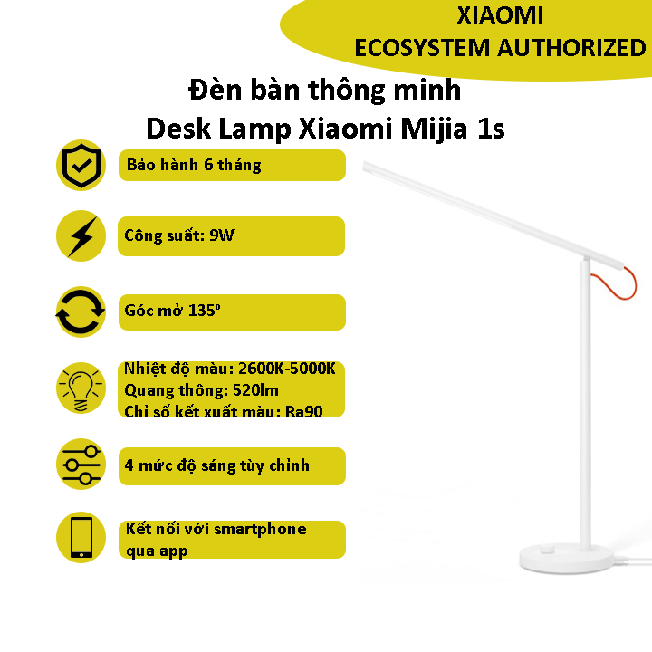 Đèn bàn thông minh Desk Lamp Xiaomi Mijia 1s - Bảo hành 6 tháng - Shop Điện Máy Center