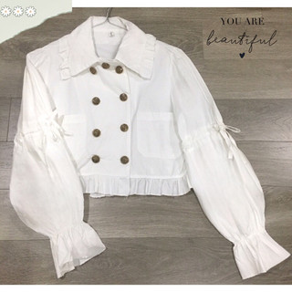 Áo sơ mi blouse dáng ngắn croptop tay bồng lolita ulzzang