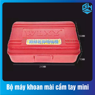1 Bộ máy khoan mài cầm tay mini(kèm hộp màu đỏ)