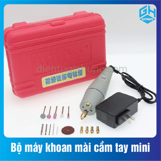 1 Bộ máy khoan mài cầm tay mini(kèm hộp màu đỏ)