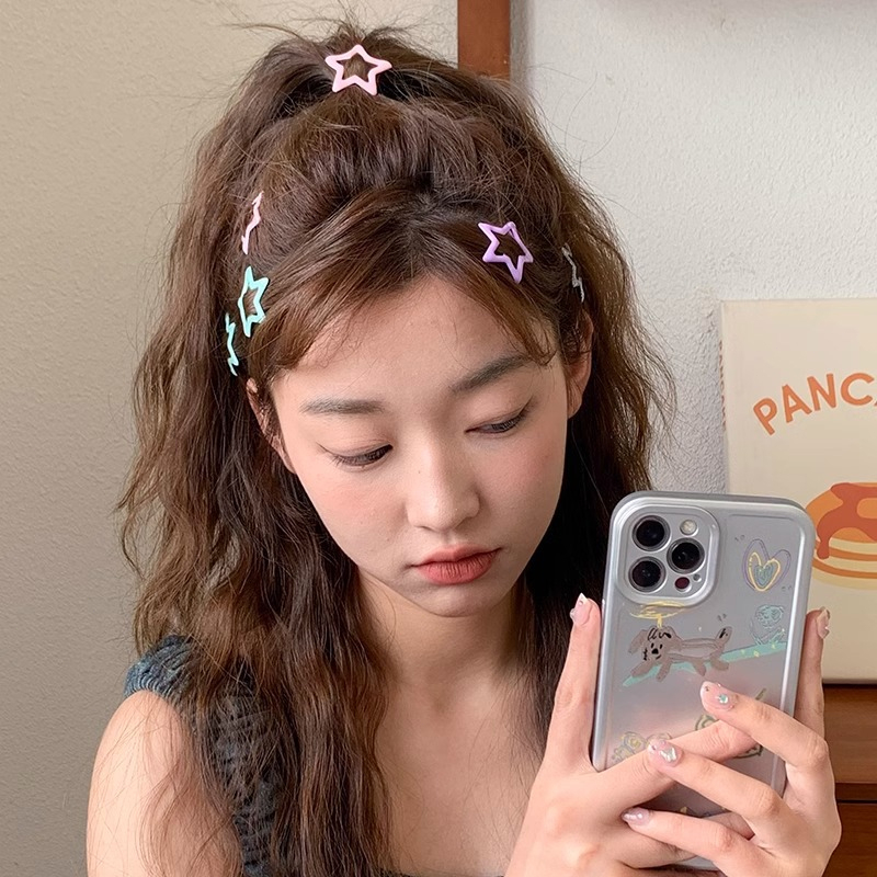 Miumiua🔮Kẹp Tóc Ngôi Sao Năm Cánh Nhiều Màu Sắc Dễ Thương Y2K Cho Nữ 2023