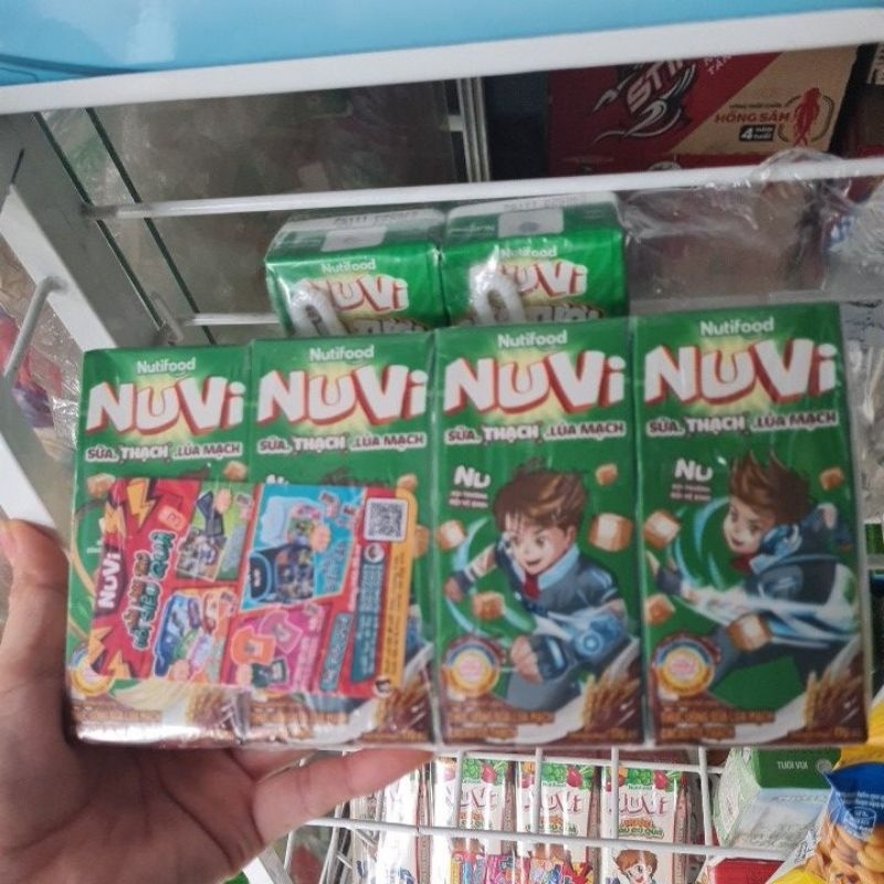 Lốc 4 hộp sữa Nuvi Cacao thạch lúa mạch 170ml