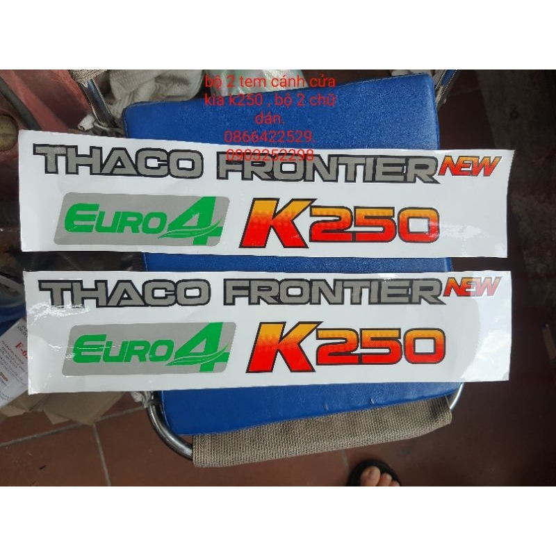 Cặp tem cửa k250 thaco frontier new k250, EURO4 ( BỘ 2 BÊN CỬA)