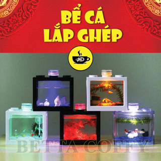Bể Cá LEGO Lắp Ghép - Hồ cá mini kiểu dán độc đáo - Trang trí bàn học bàn làm việc