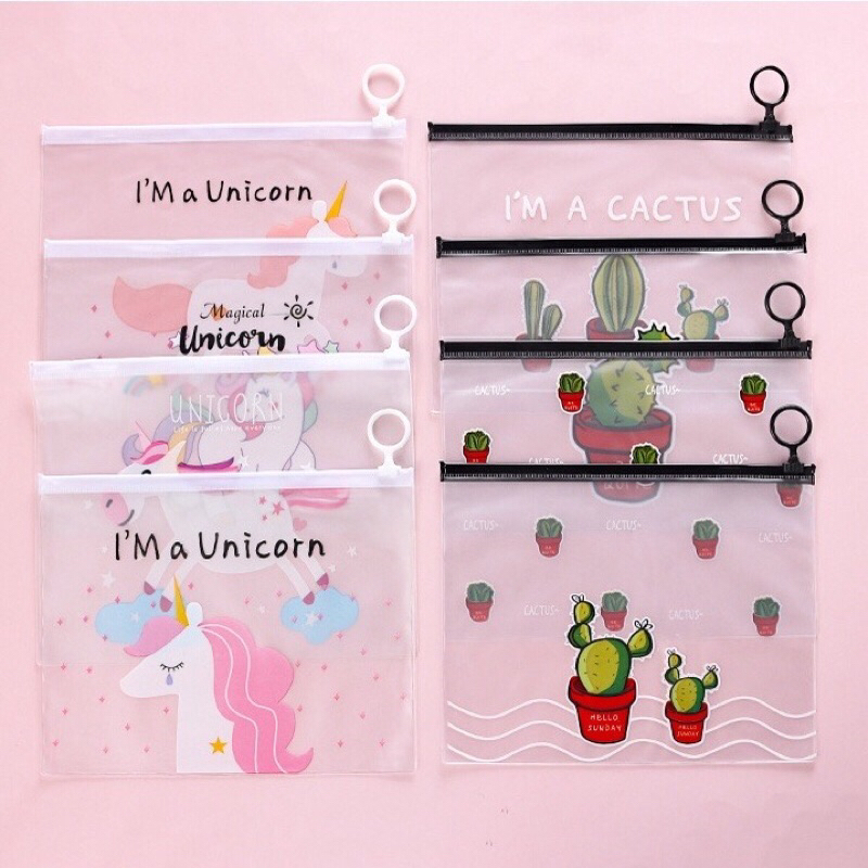 Túi Zip A5 họa tiết dễ thương