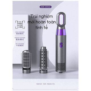 Máy sấy tóc không cánh bù ion 3 in 1 kèm lược tạo xoăn tạo thẳng