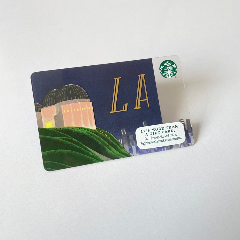 0822F THẺ STARBUCKS NHỰA LOS ANGELES LA 2015 ĐÀI THIÊN VĂN GRIFFITH, thẻ có trầy nhiều (thẻ đã sử dụng, dùng để sưu tầm)