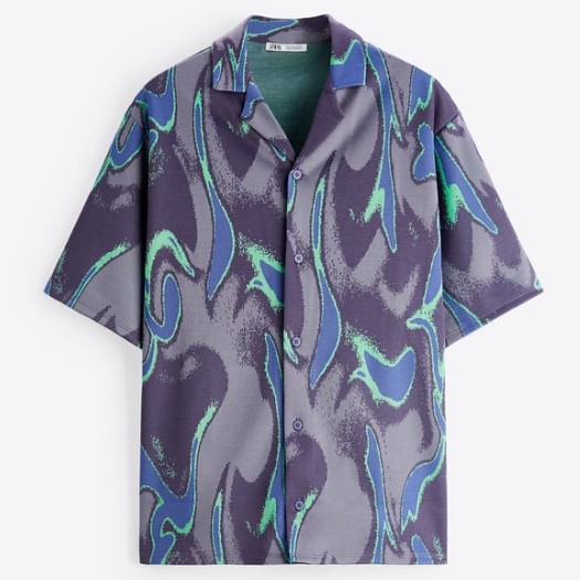 Áo sơ mi nam Zara authentic ABSTRACT JACQUARD size S