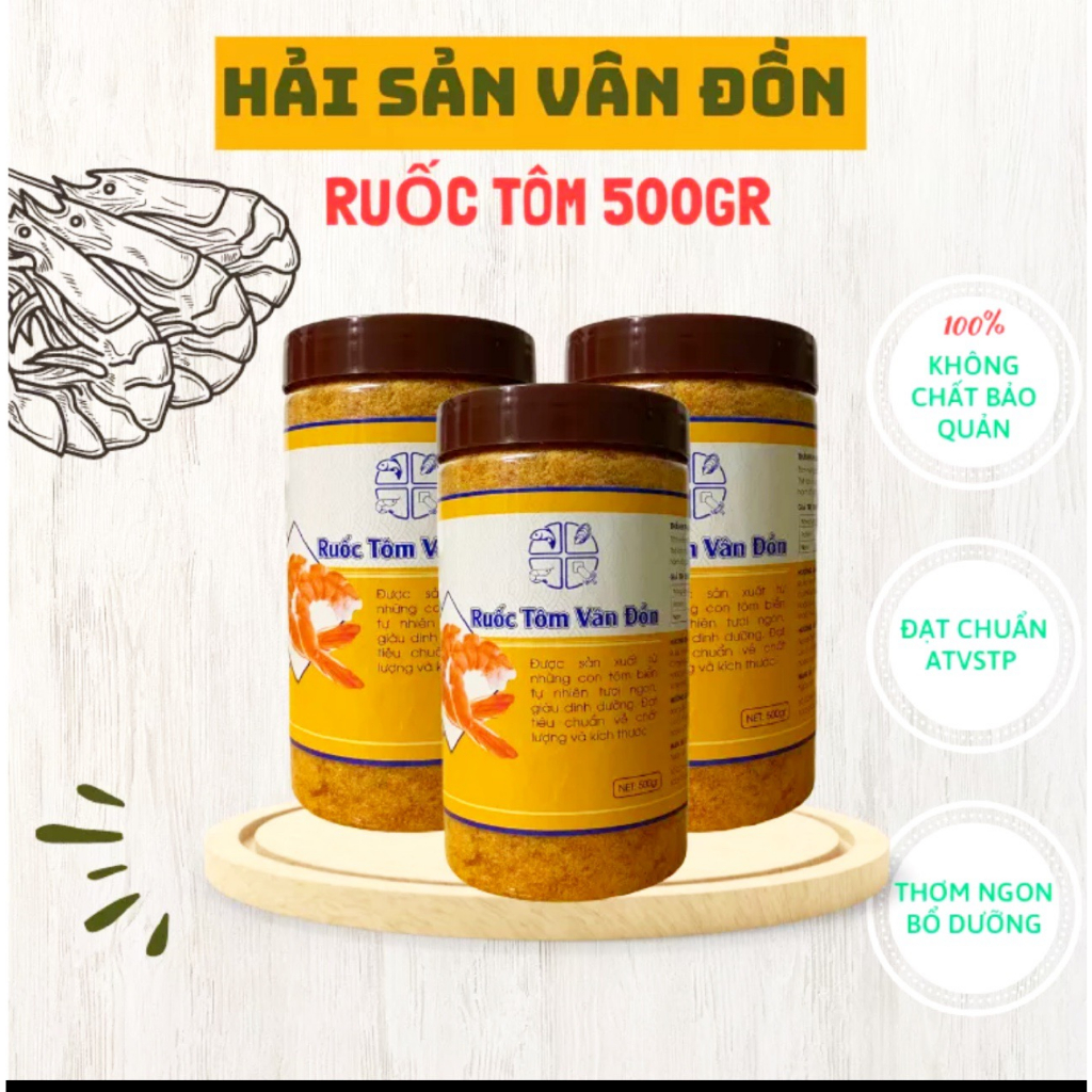 Ruốc Tôm - Hộp nhựa 500 Gram - Chà Bông Tôm Vân Đồn - Đặc Sản Số 1 Quảng Ninh.