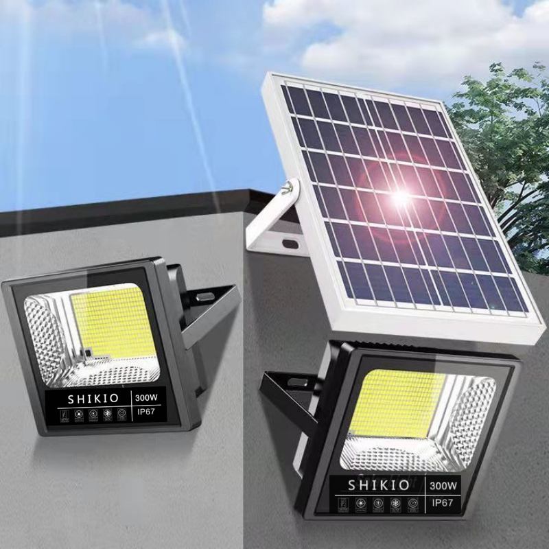 Đèn Led Năng Lượng Mặt Trời SHIKIO Siêu Sáng Đen Ngoài Trời Lắp Sân Vườn Chống Nước