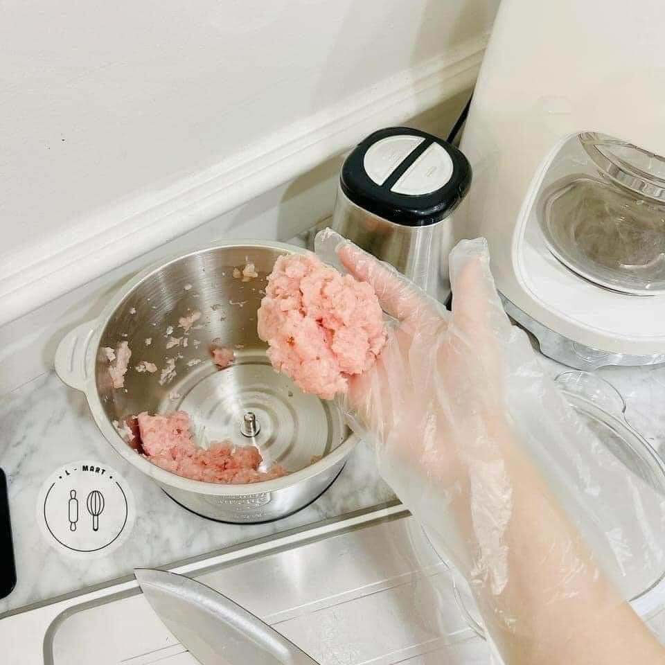 Máy xay thịt cối inox 2 lít dao 4 lưỡi cao cấp