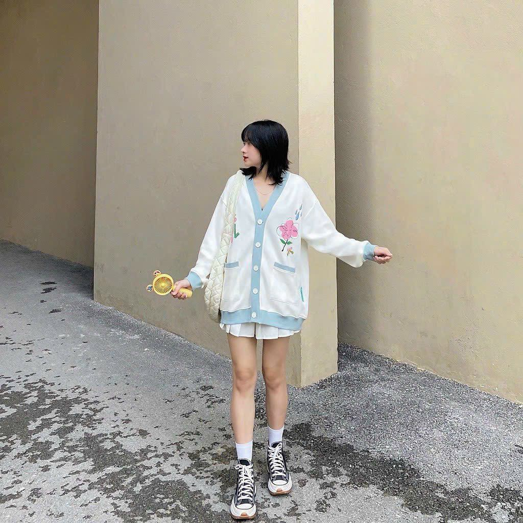 Áo Khoác Cardigan In Hoa Tiết Siêu Cute TP08