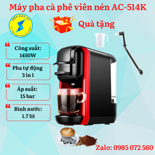 Máy pha cà phê viên nén AC-514K - máy pha cà phê tự động 3 in 1