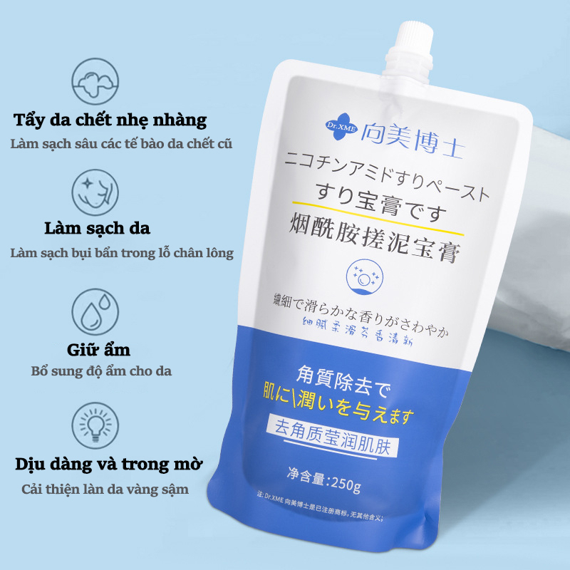 Tẩy tế bào chết body Dưỡng trắng da body Niacinamide 250g Làm sạch toàn thân, tẩy tế bào chết, Làm sáng da màu