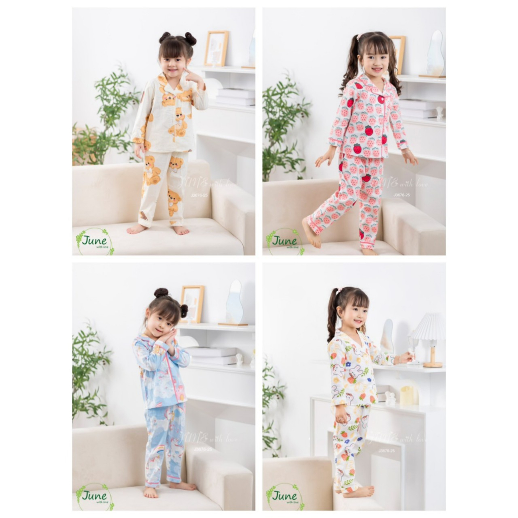 Bộ Pizama bé gái hàng June