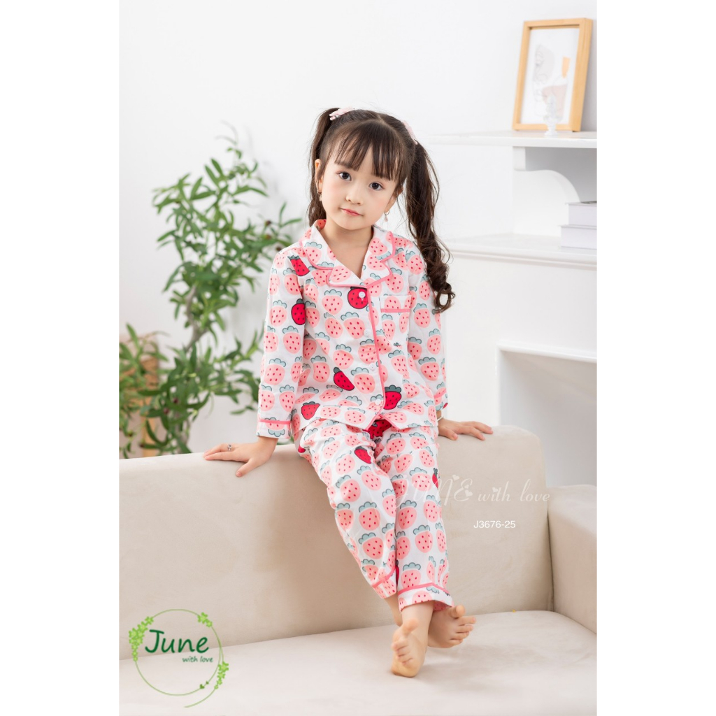 Bộ Pizama bé gái hàng June