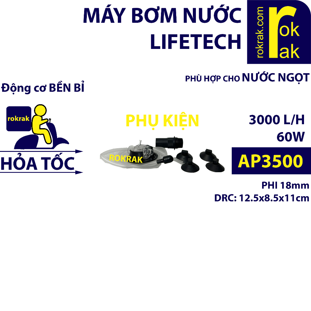 Máy Bơm Lifetech AP3500  Cho hồ cá nước ngọt