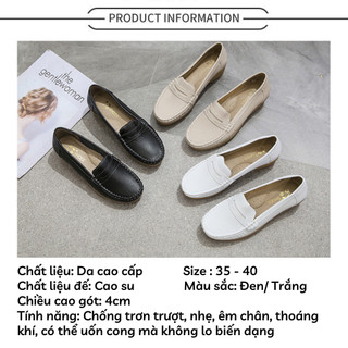 Giày lười nữ đế độn da mềm cao cấp