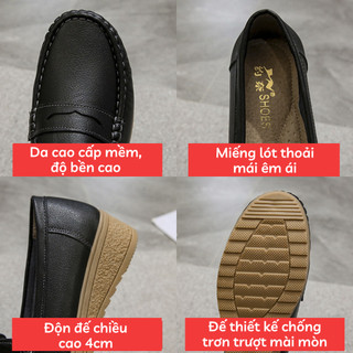 Giày lười nữ đế độn da mềm cao cấp