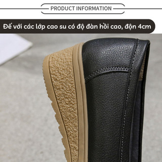 Giày lười nữ đế độn da mềm cao cấp