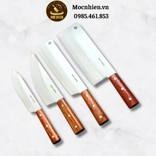 Bộ 4 dao bếp chặt thái lọc gọt đẳng cấp mộc nhiên phúc sen - mã cb02