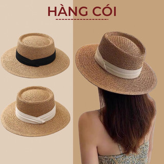 Nón cói panama mũ cói gaucho đai xếp đi biển hot nhất-Hàng Cói