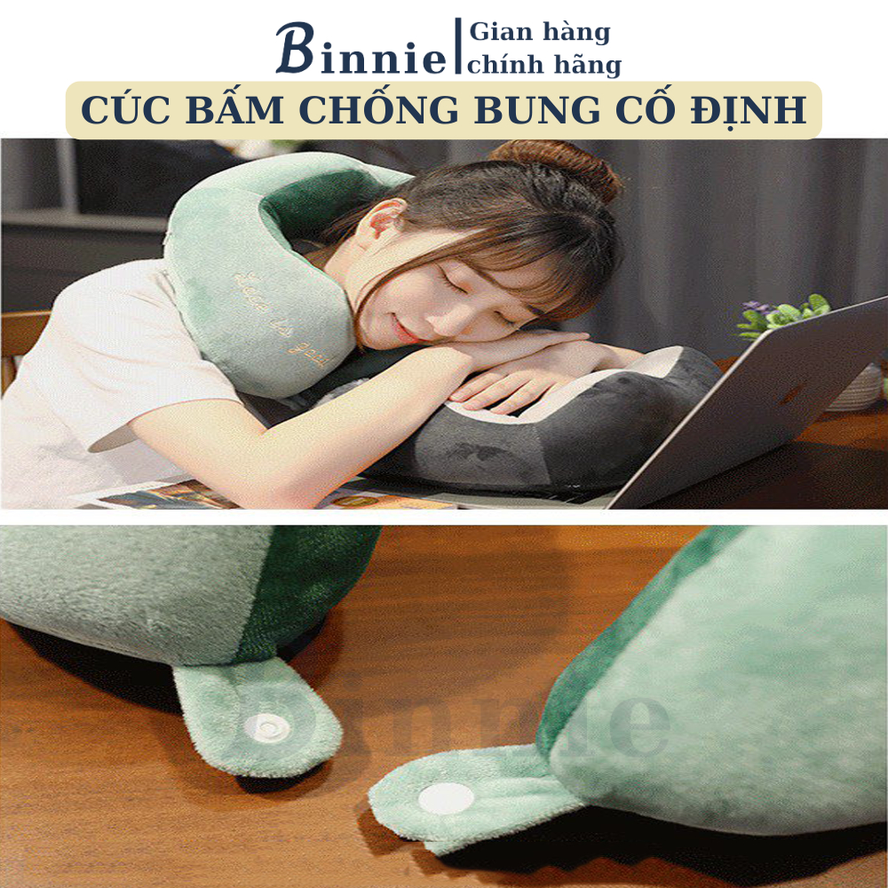 Gối chữ u văn phòng hình thú BINNIECUTE chống mỏi cổ vai gáy cao cấp- kích thước 30x30cm
