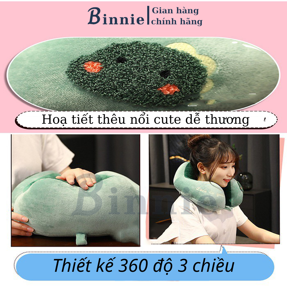 Gối chữ u văn phòng hình thú BINNIECUTE chống mỏi cổ vai gáy cao cấp- kích thước 30x30cm